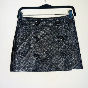 Metallic Button Front Mini Skirt 0 - New without tags